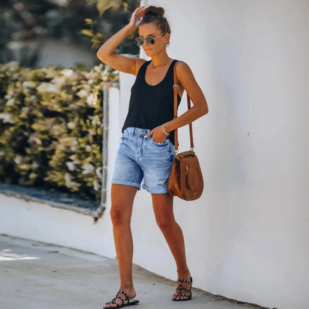 Débardeur femme élégant noir élégant - LuxeStyle