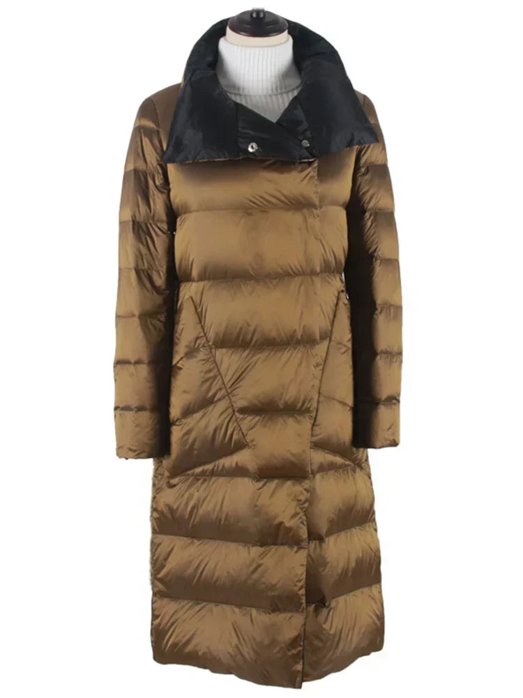 Manteau Femme Hiver Poches Carreaux Élégant