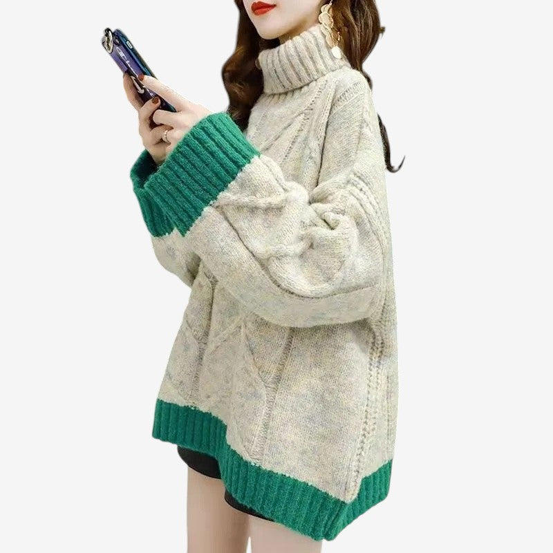 Cardigan Féminin Manches Longues Col Montant Doux