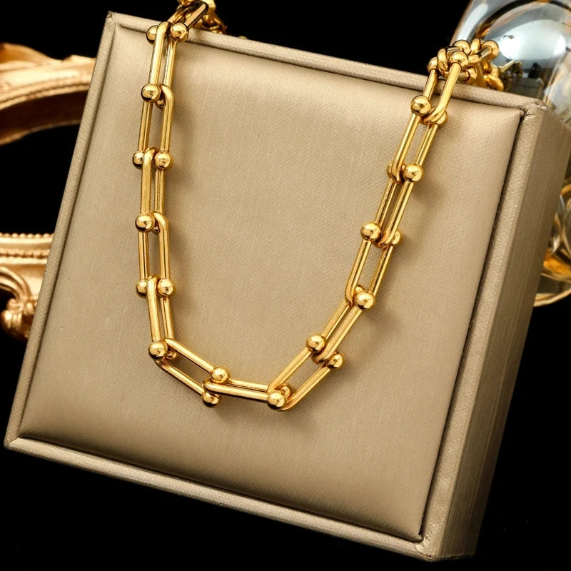 Bijou - Bracelet en Chaîne Or Doré Élégant