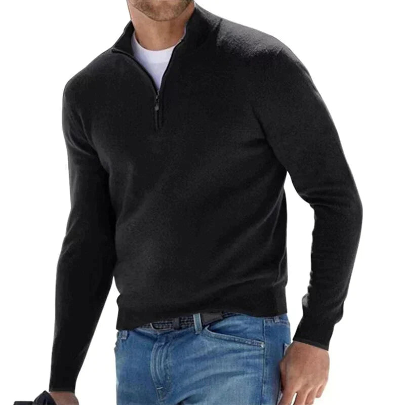 Pull Zippé Homme Classique et Confortable pour Tous les Jours