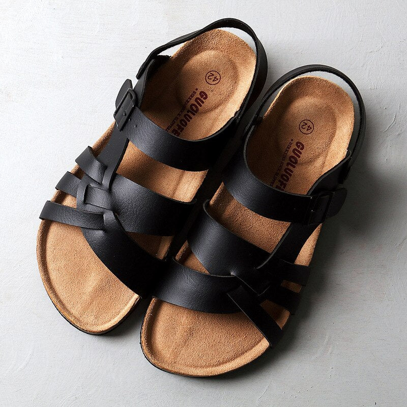 Sandales Femmes Élégantes - Chaussures en Cuir Confort avec Semelle Souple pour tous les jours
