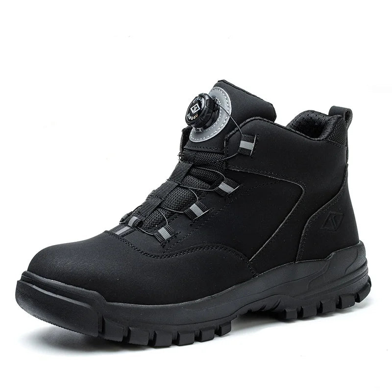 Chaussures de travail robustes avec semelles pivotantes et pointe en acier