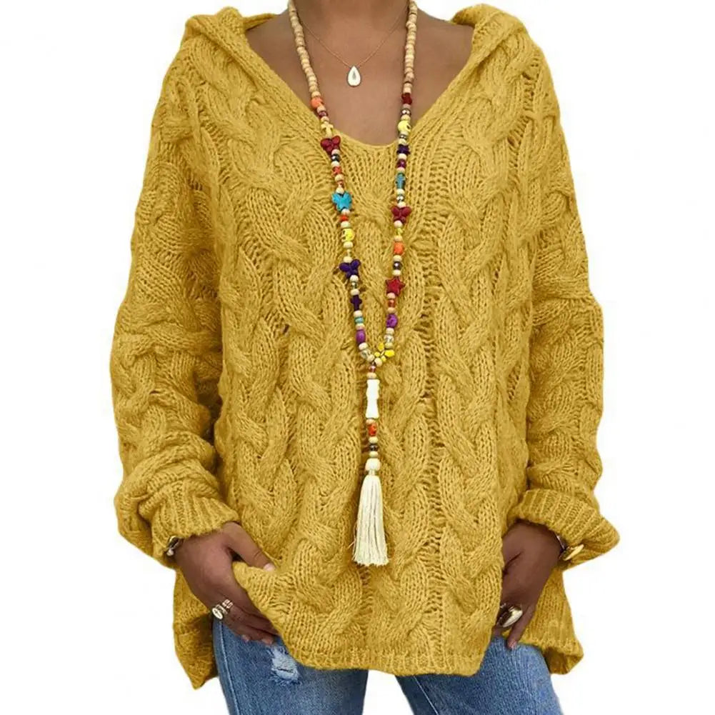 Pull Femme Tricoté Élégant Oversized