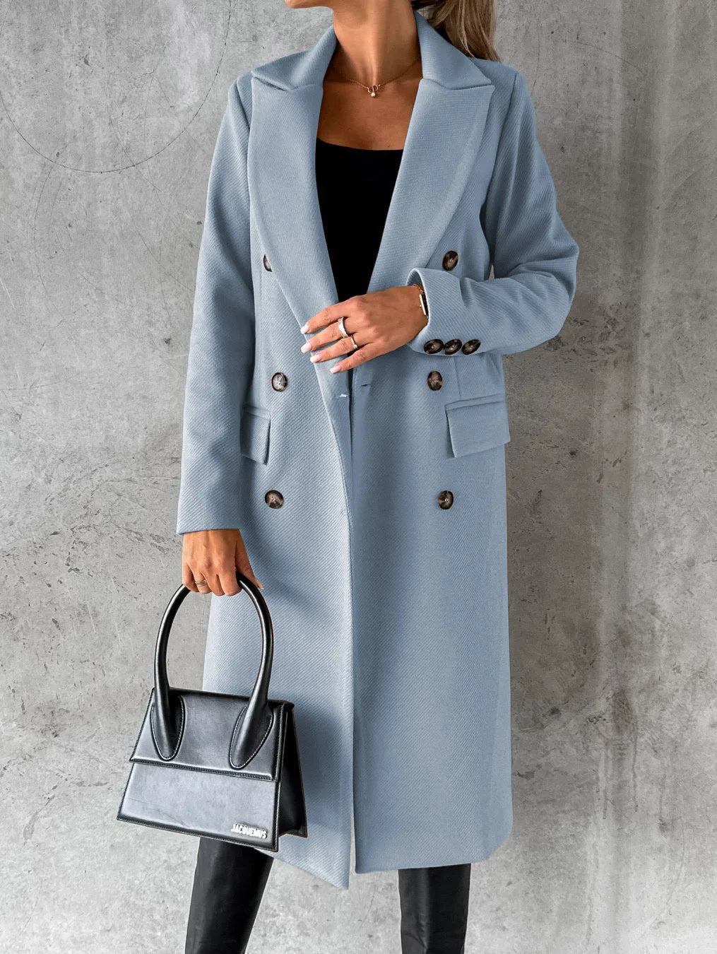 Manteau Femme Hiver Blanc Néo avec Fermeture Boutons