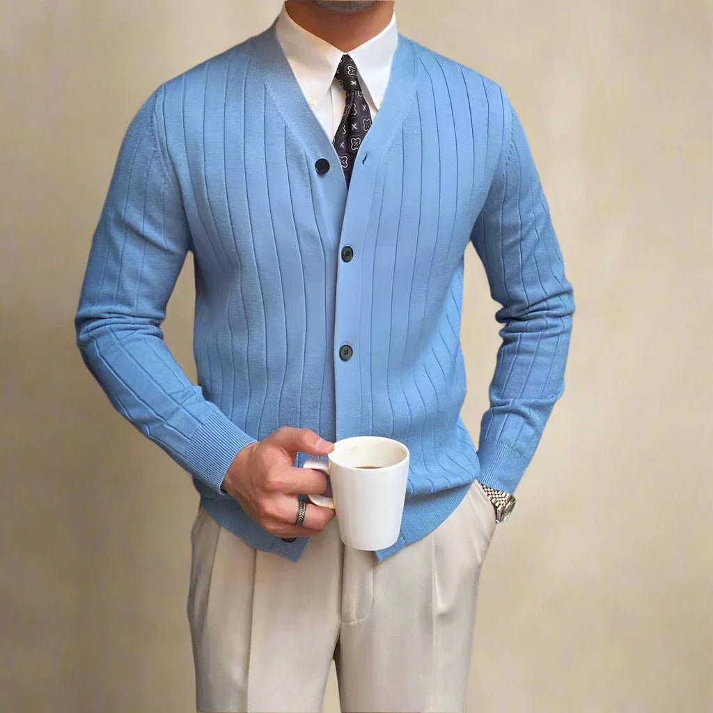 Cardigan Homme Tricot Col V Boutons