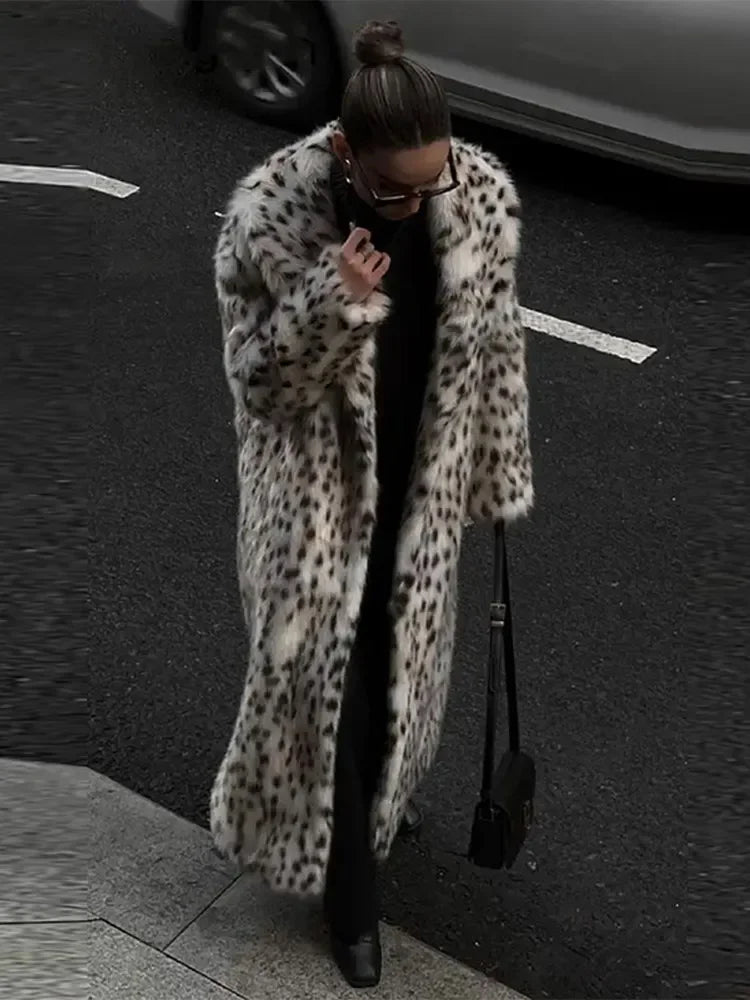 Manteau femme imprimé animalier hiver - LuxeStyle