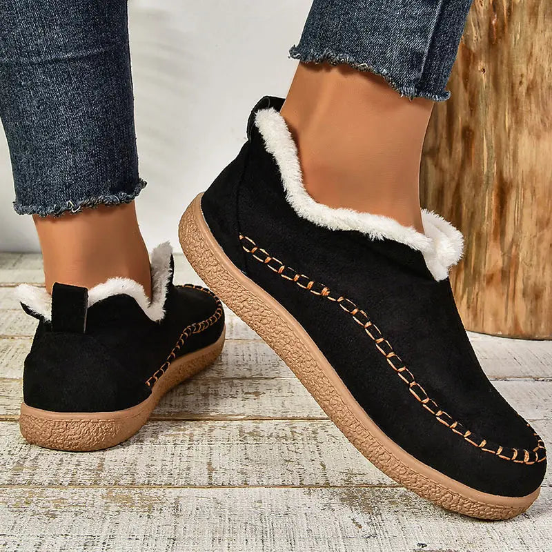 Bottes Femme Élégantes Confortables à Talon Bas avec Doublure Chaude