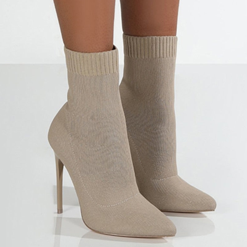 Bottines Femmes à Bout Pointu Confortables