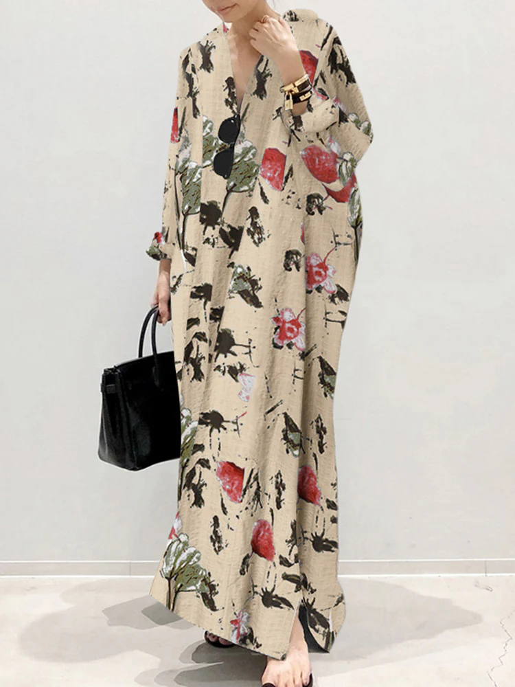 Robe Été à Rayures avec Manches Fluides pour Femme