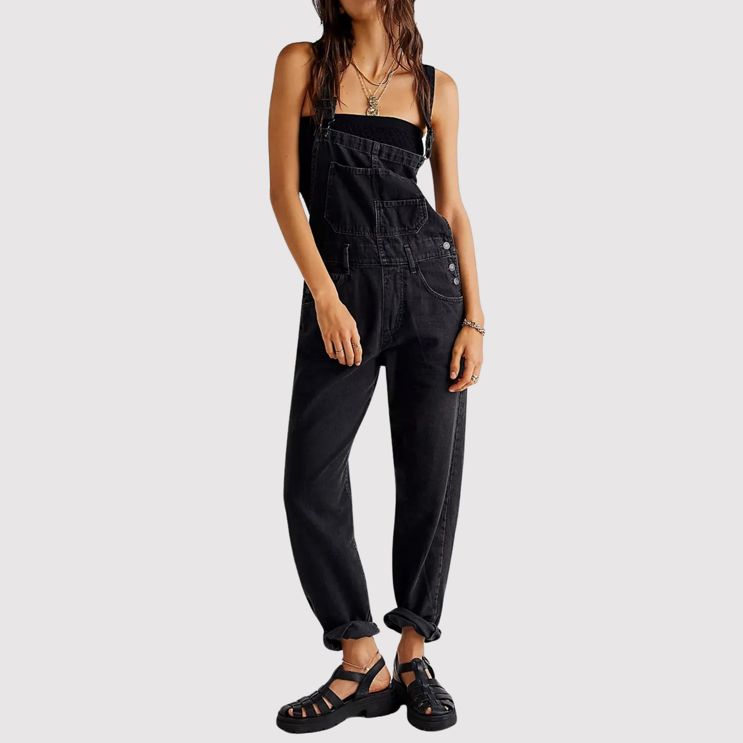 Salopette Jeans Femme Dénim avec Poches