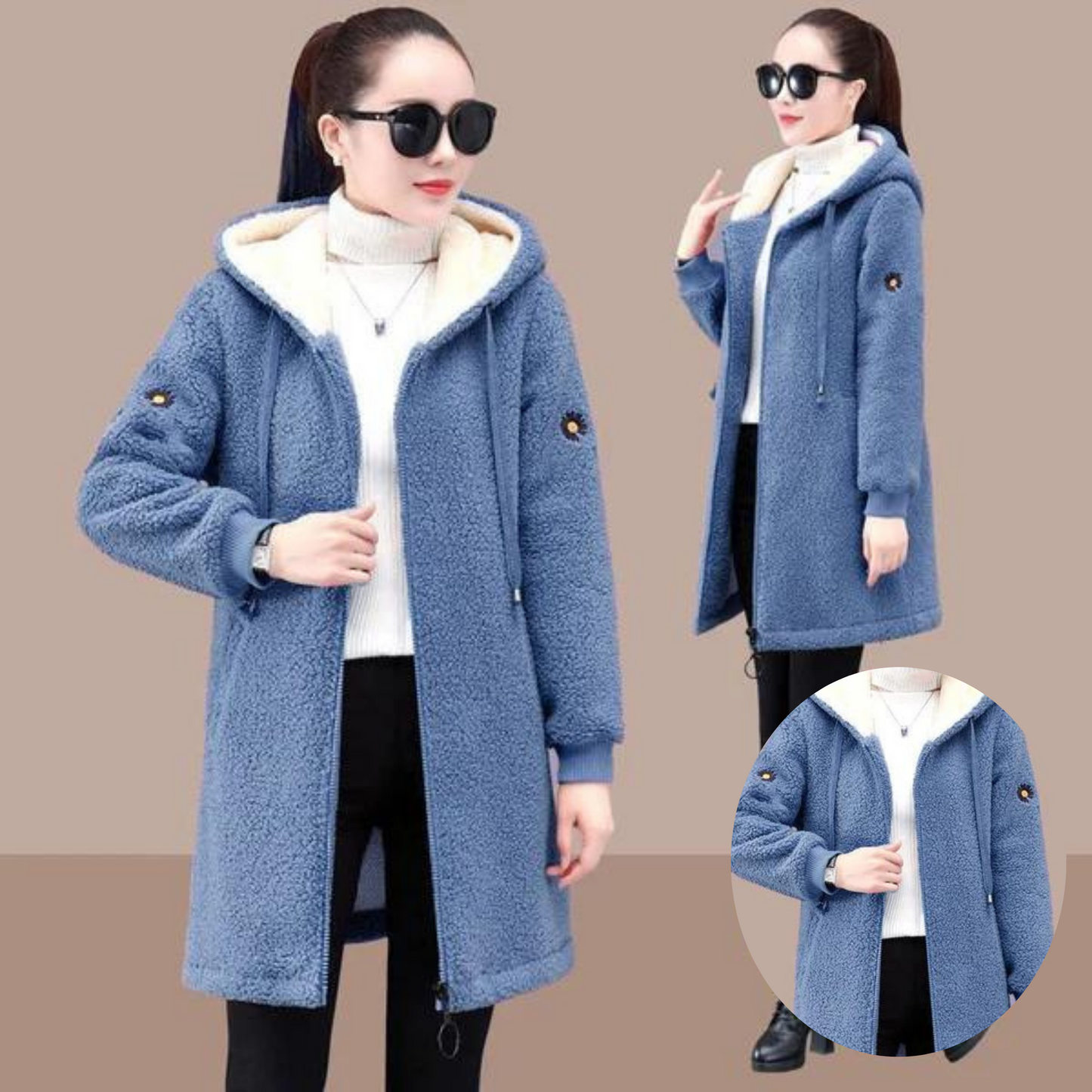 Manteau Femme Hiver Long Élégant à Boutons