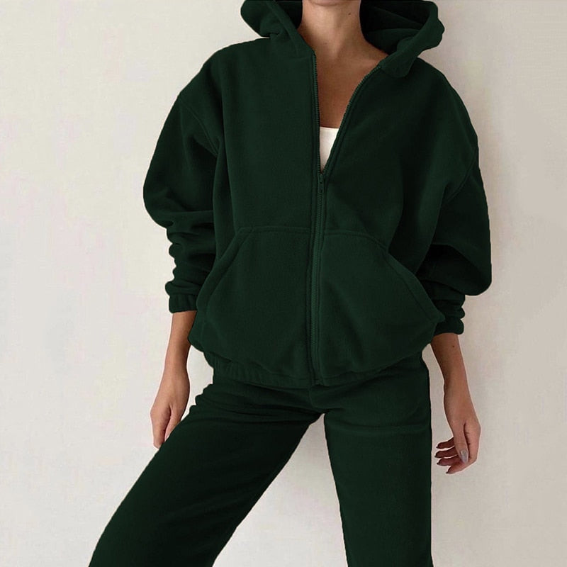 Survêtement à capuche décontracté et oversized pour femmes