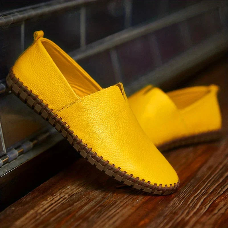 Bottines en cuir marine décontractées pour homme