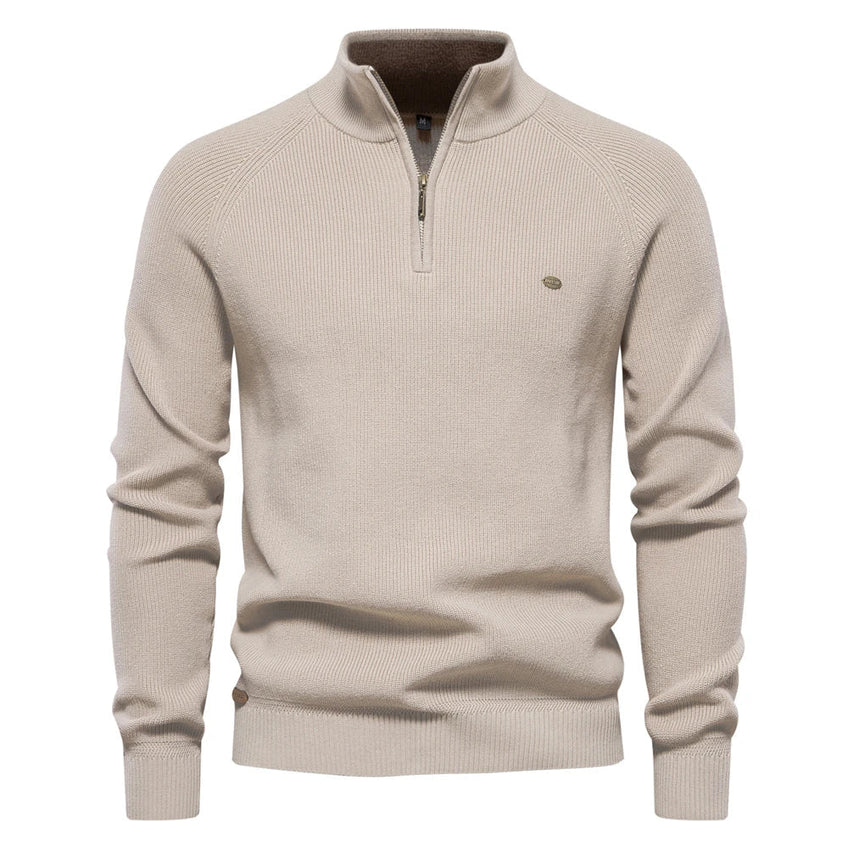 Pull Homme Hiver Chic – Col Zippé, Coupe Classique & Style Raffiné
