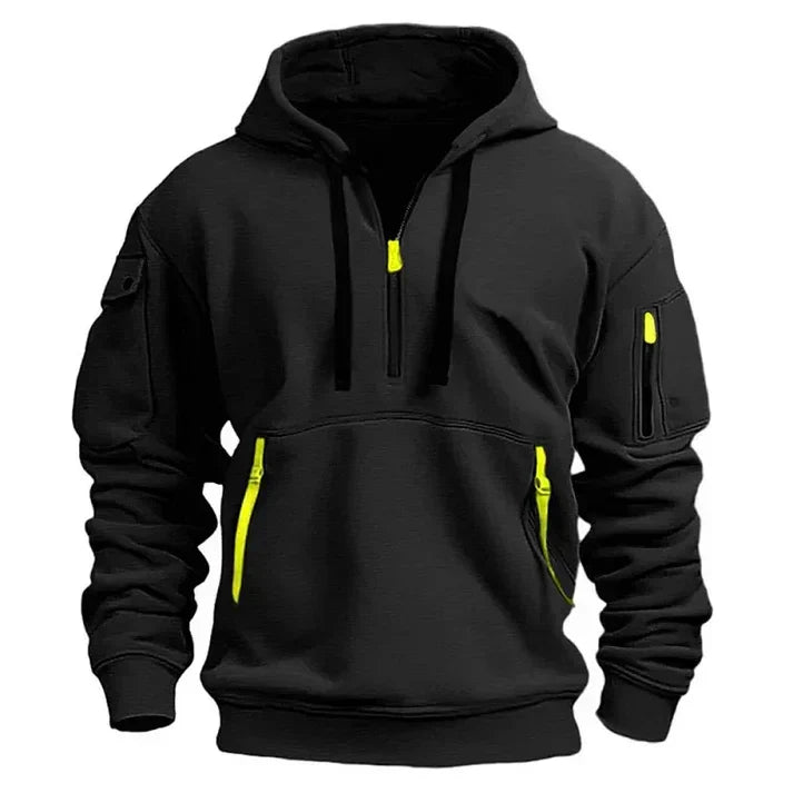 Sweat à Capuche Homme – Détendu avec Fermeture Éclair, Poches Pratiques & Look Casual
