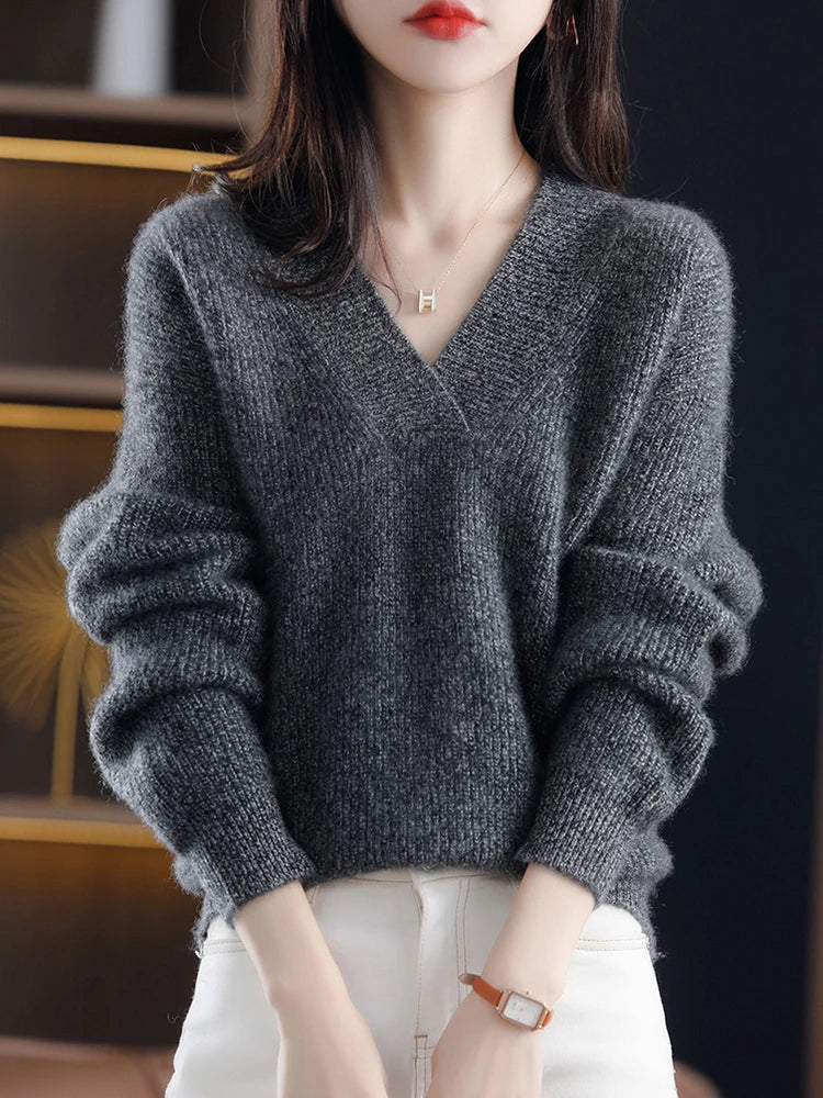 Pull Col V En Cachemire Pour Femme | Hiver