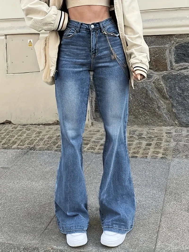 Jean Femme Élégant Taille Haute avec Ceinture Réglable - LuxeStyle