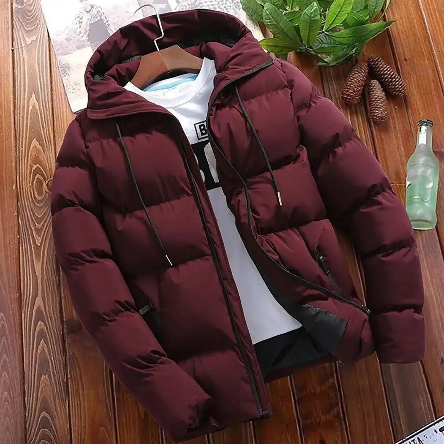 Doudoune Hivernale Homme Longue et Élégante avec Fermeture Éclair