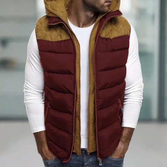 Veston rembourré homme hiver avec capuche détachable