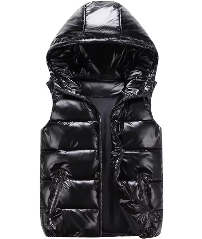 Gilet sans manches en duvet noir mat pour homme
