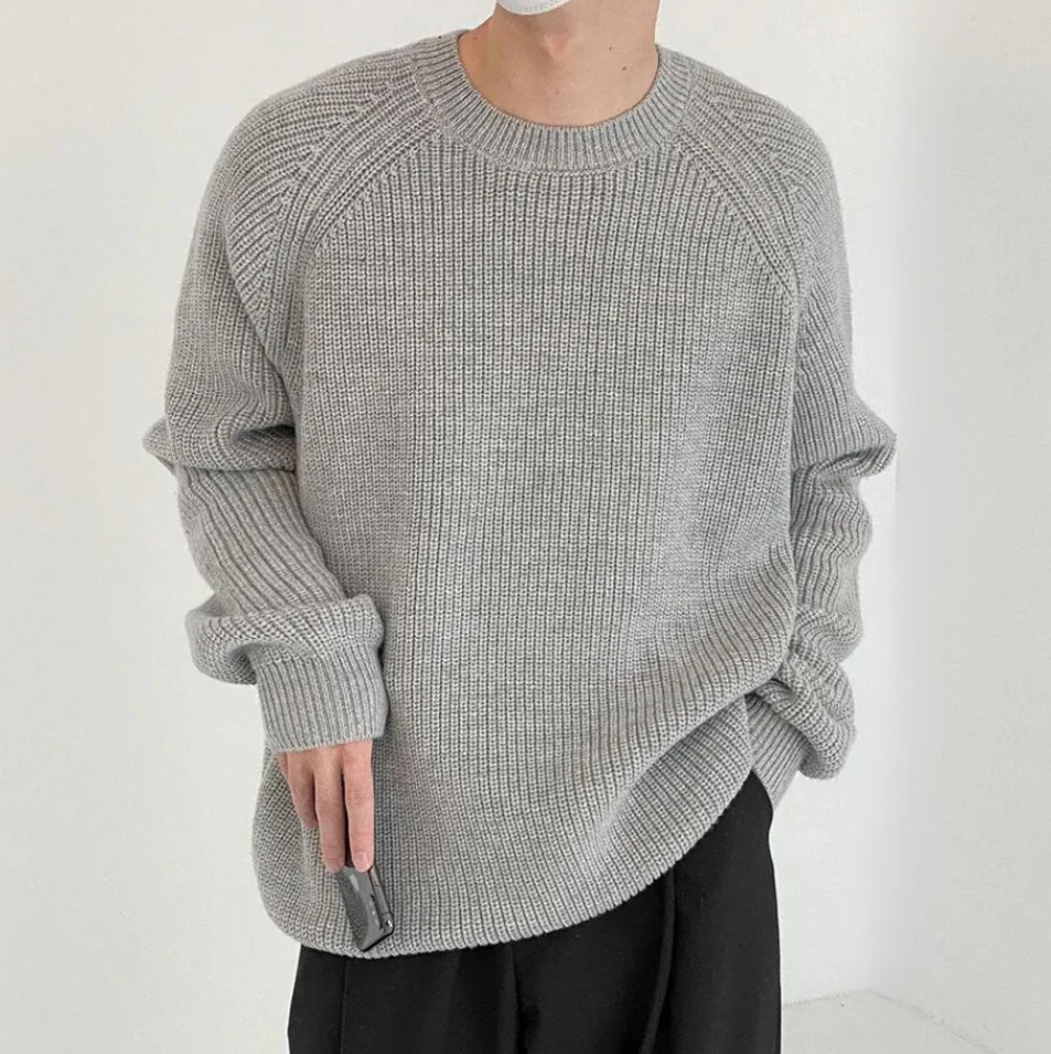 Pull Homme Classique Col Rond Hiver