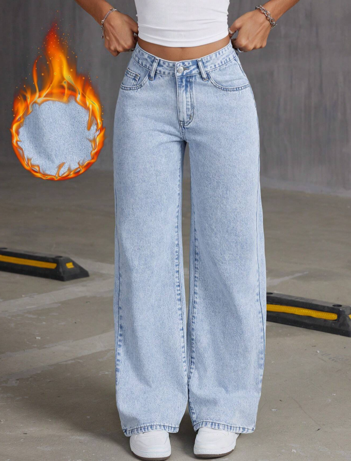 Pantalon Jeans Large Fleuri pour Femme | Mode Été - LuxeStyle