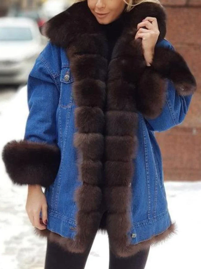 Manteau femme hivernal à capuche avec fermeture éclair