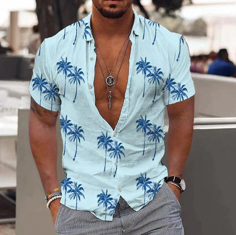 Chemise Homme Été Imprimé Tropical