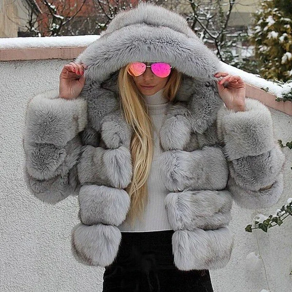 Veste Hiver Doublée Fourrure Synthétique pour Femme - LuxeStyle