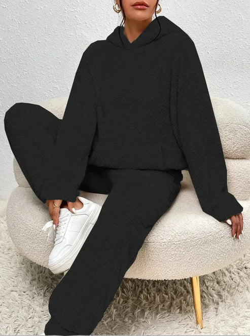 Survêtement Féminin Confortable avec Capuche et Pantalon