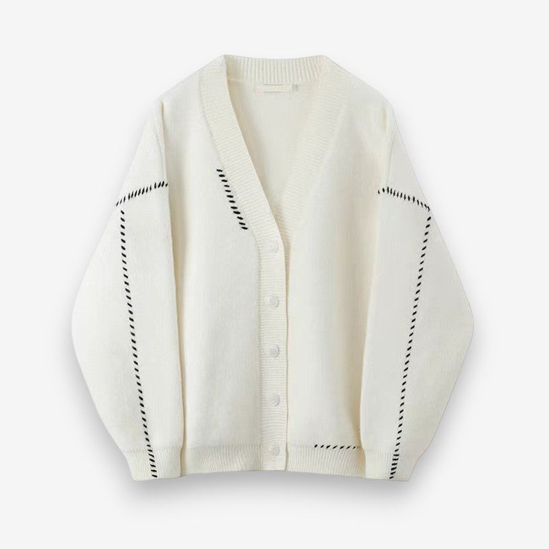 Cardigan Femelle Élégant Col en V - LuxeStyle