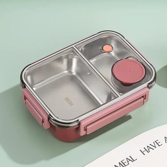 Boîte à déjeuner métal avec étages et fermeture hermétique