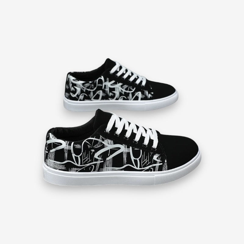 Chaussures Lacets Plates Confortables Imprimées