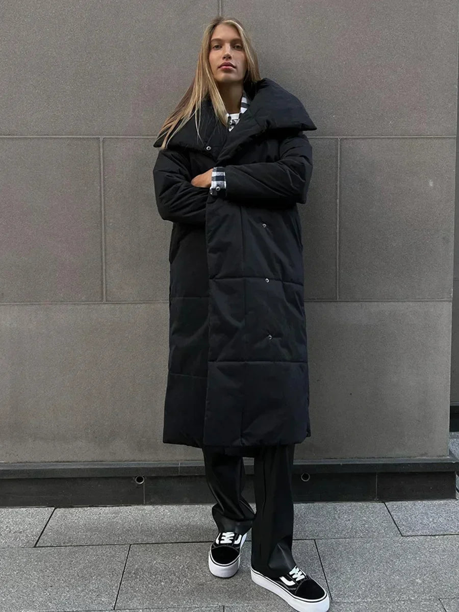 Manteau Hiver Élégant Doublé avec Ceinture pour Femme