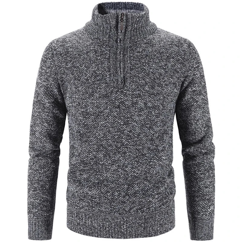 Pull en col zip douillet pour homme hiver