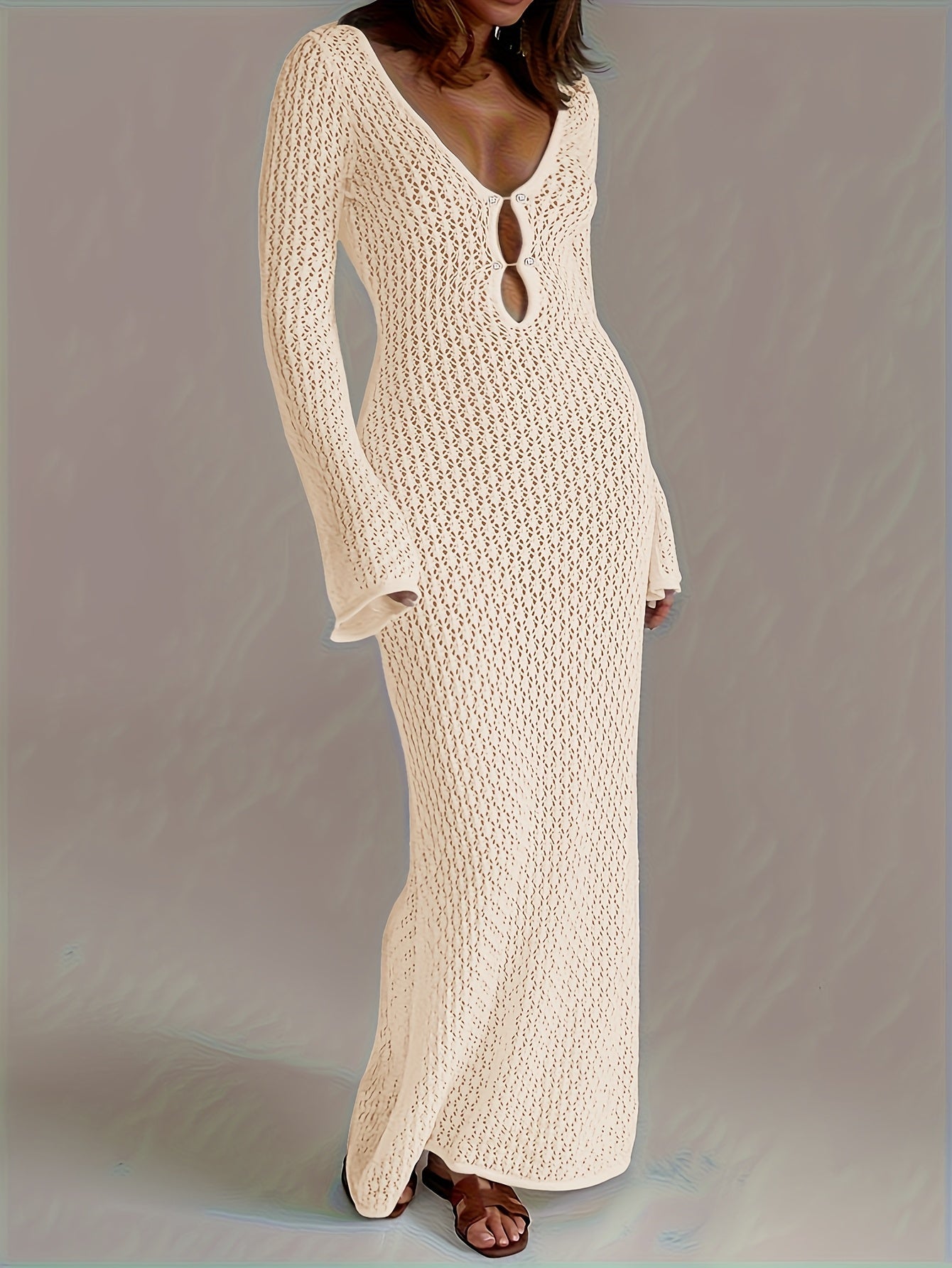 Serelina™ – Robe Maille Longue Transparente Femme Style Bohème Chic Été