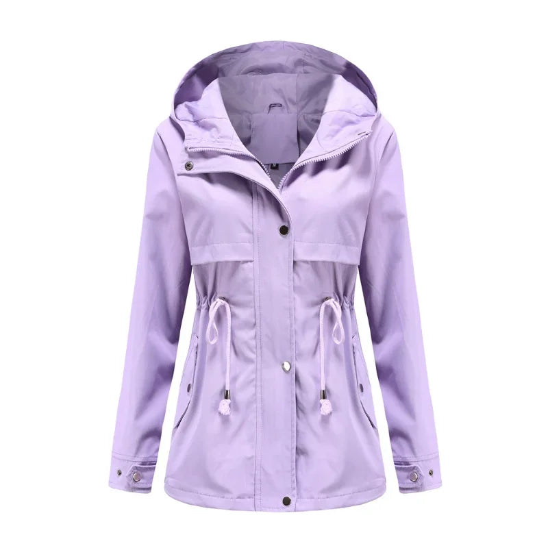 Manteau de Pluie Féminin Léger - Capuche Amovible & Étanche pour Femme