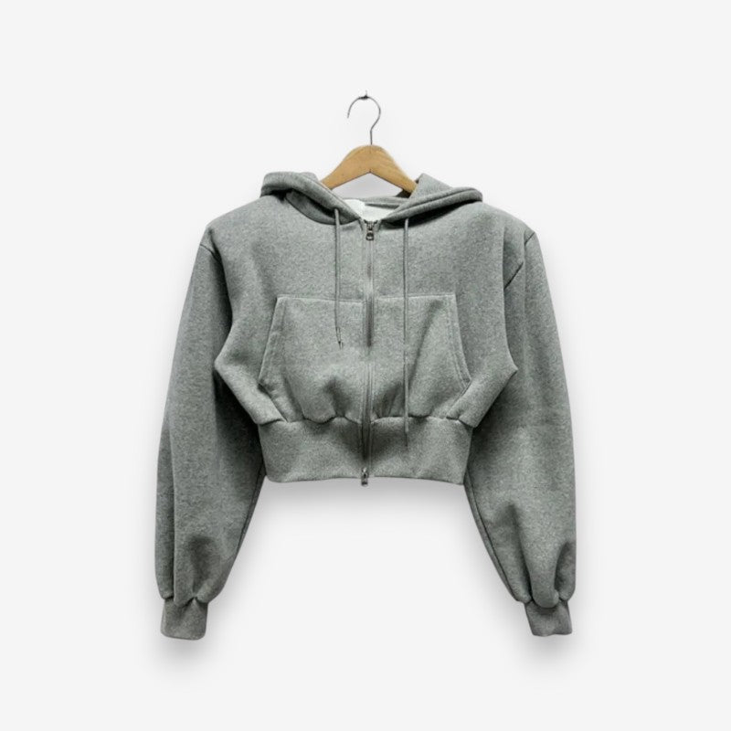 Veste Oversize Capuche avec Poches et Fermeture Éclair