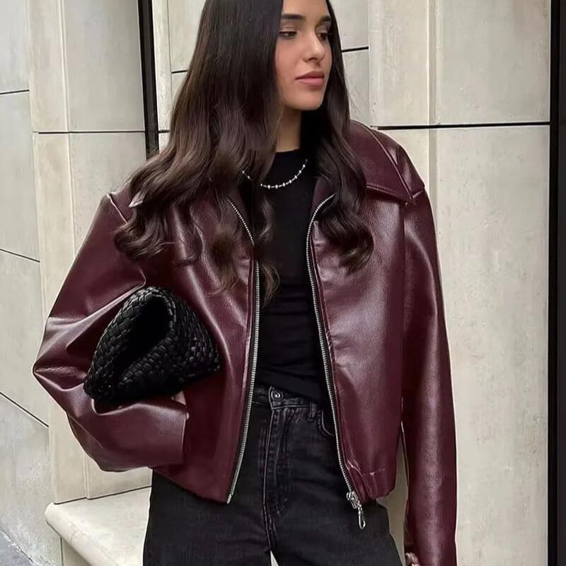 Veste zippée femme élégante avec manches longues et poches - LuxeStyle