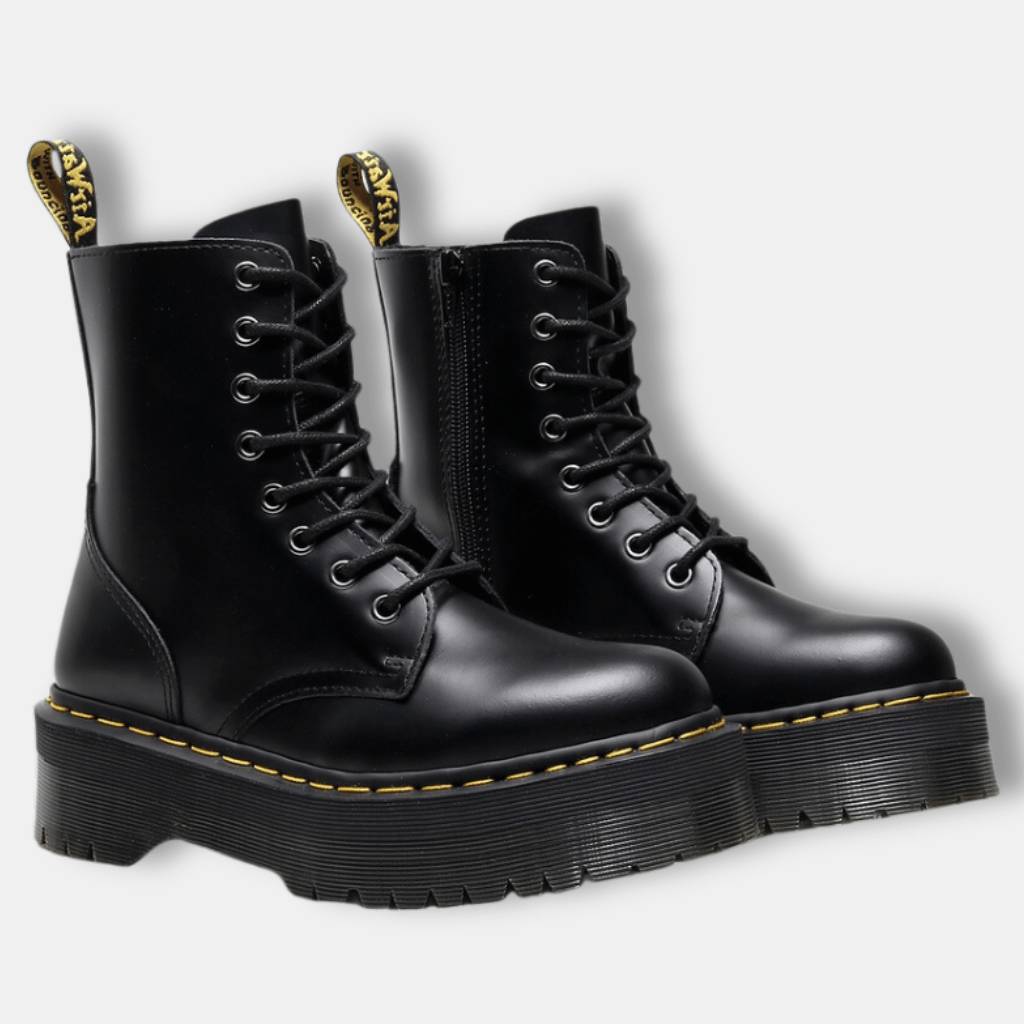 Bottes Hauts Talons Blanc Brillant Semelle Noire