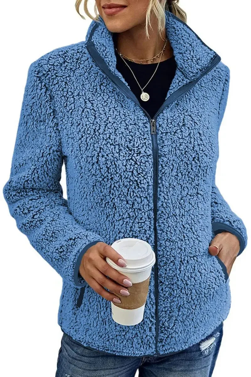 Gilet Polaire Élégant au Col Montant pour Femme