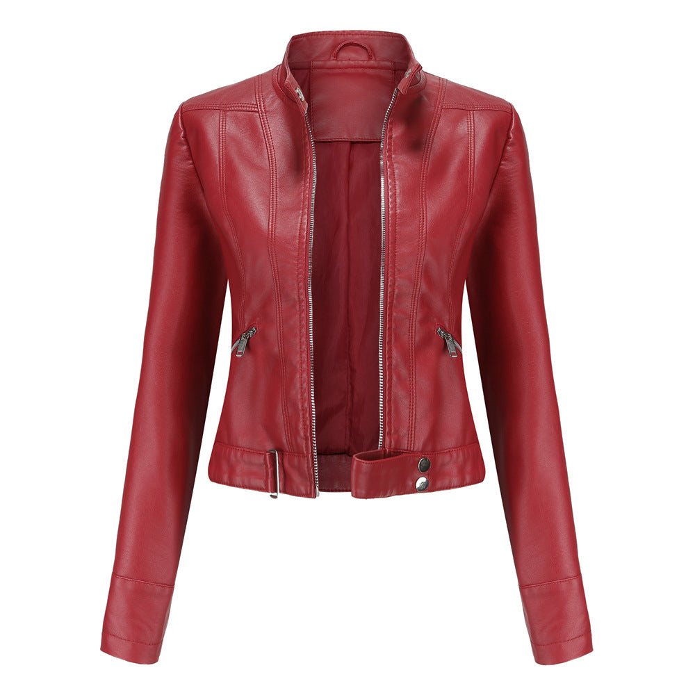 Veste Cuir Femme Élégante Noir