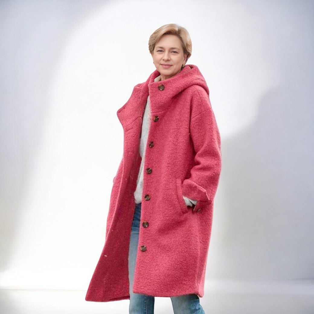 Manteau femme Chic à Capuche avec Poches et Fermeture Éclair