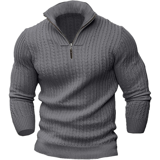 Pull Élégant à Fermeture Éclair pour Homme | Parfait pour l'Hiver