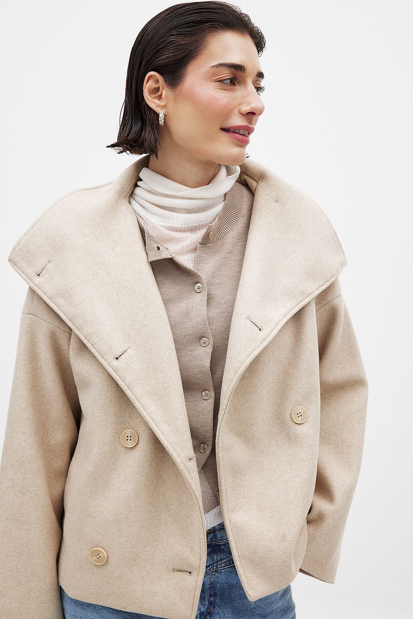 Veste femme Élégante Laine Douce Fermure Double