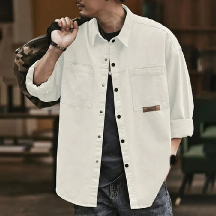 Chemise Relâchée avec Poches Avant
