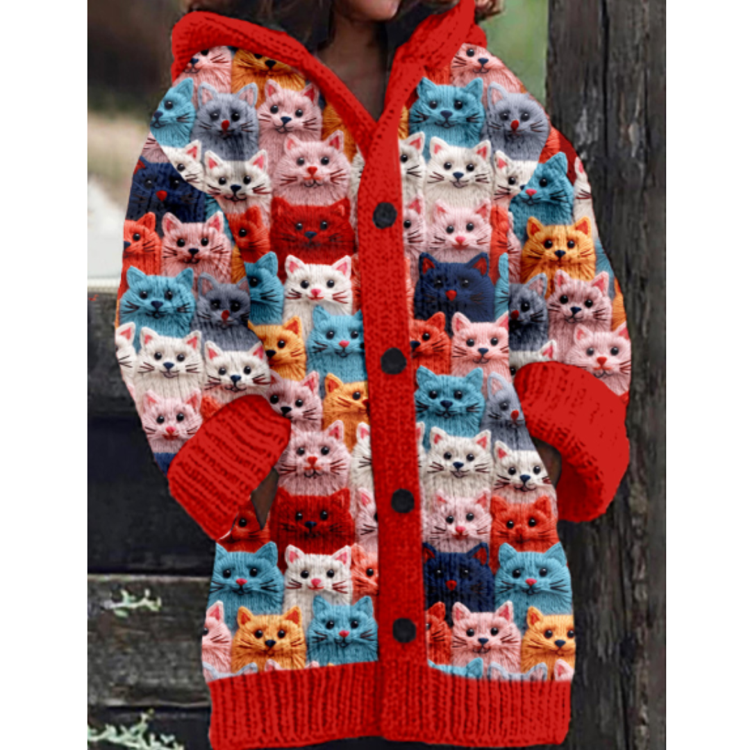 Cardigan Coloré Chat Mignon - Doux et Fantaisiste