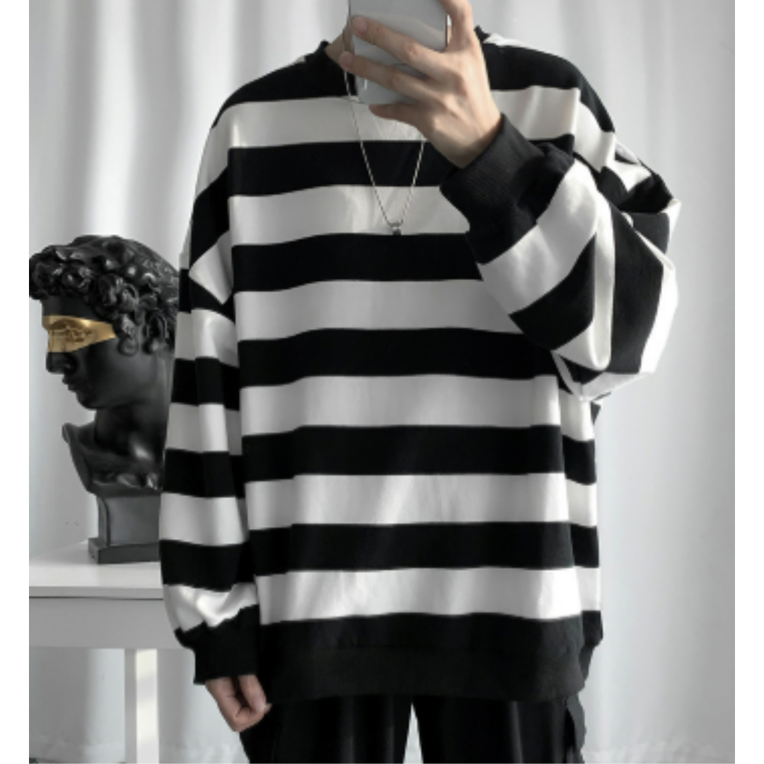 Pull Homme Rayé Polyvalent pour Tous les Jours