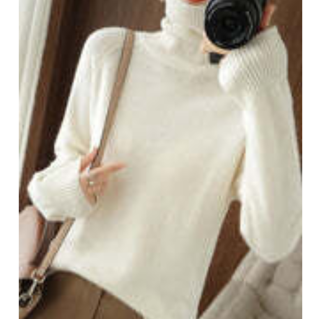 Pull Femme Laine Douce Col Roulé Pastel